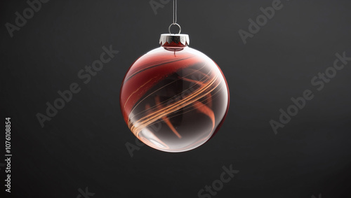 Planet-inspired Christmas bauble with swirling colors like Mars photo