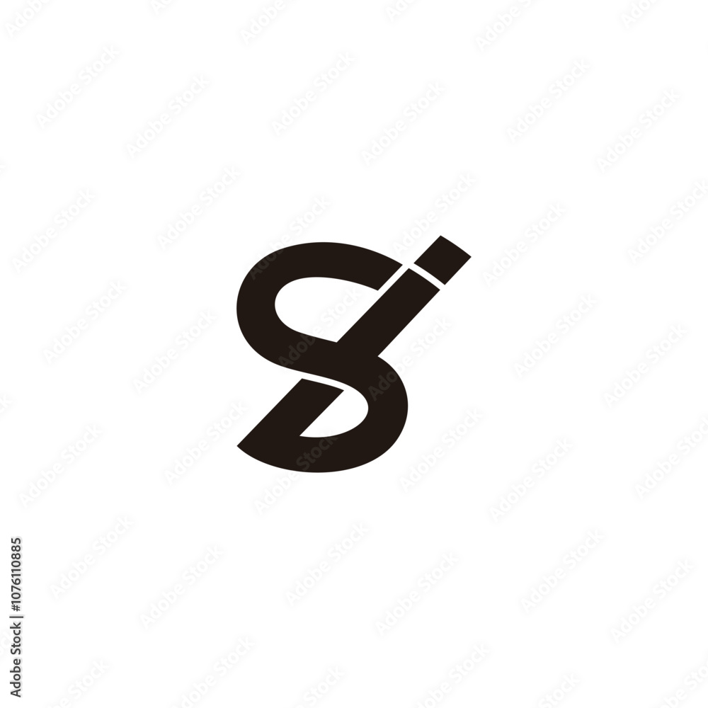letter si simple linked overlap logo vector letter si simple linked overlap logo vector