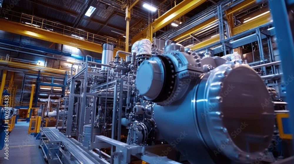 Industrial Equipment Inside Modern Manufacturing Facility Industrial Equipment Inside Modern Manufacturing Facility