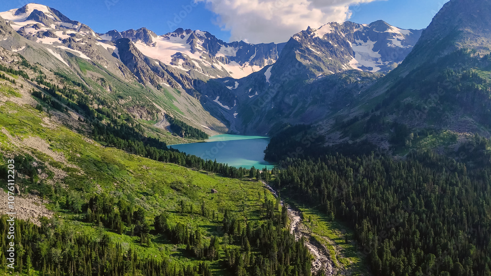 beautiful mountain Multinskoye lake in Altai beautiful mountain Multinskoye lake in Altai