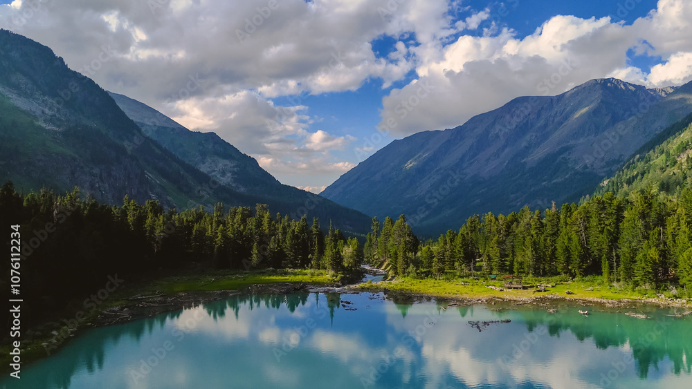 beautiful mountain Multinskoye lake in Altai beautiful mountain Multinskoye lake in Altai