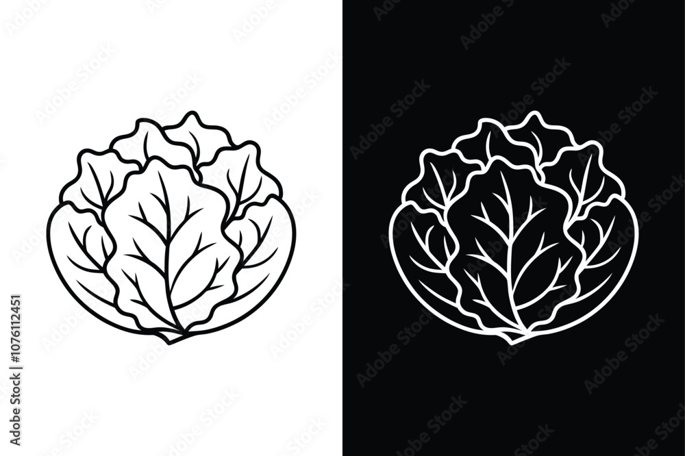 Collard Greens Outline Icon. Minimalist Line Art of Leafy Greens Collard Greens Outline Icon. Minimalist Line Art of Leafy Greens