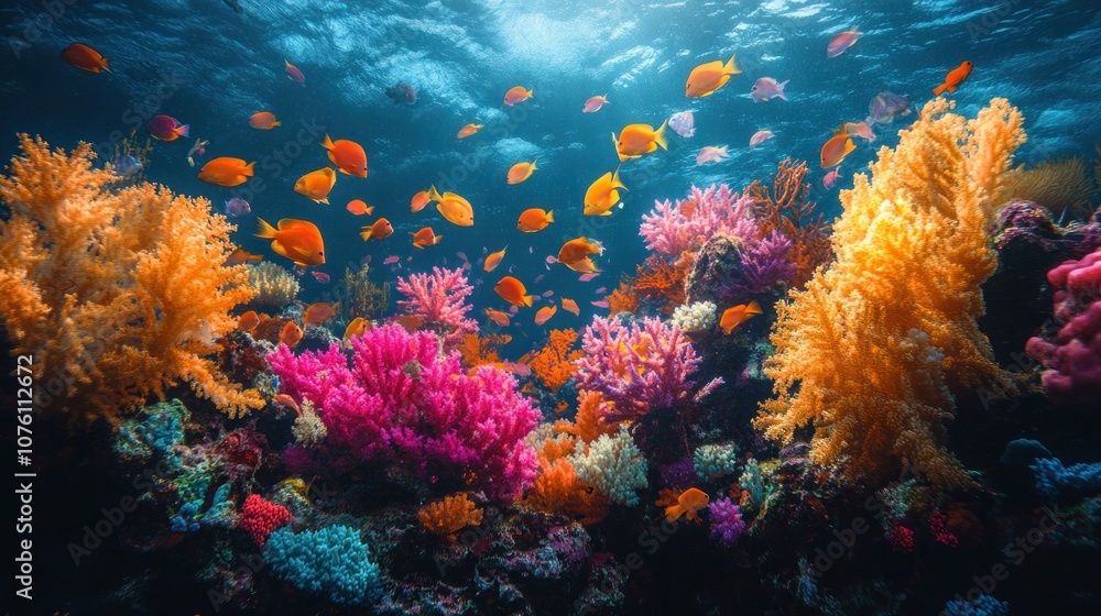 Vibrant Underwater Coral Reef Ecosystem Vibrant Underwater Coral Reef Ecosystem