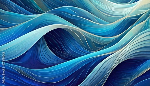 Abstract background, Blue and Blue Bell abstract pattern characterized by wavy lines and contours that create a sense of depth and texture. Blue and Blue Bell enhances