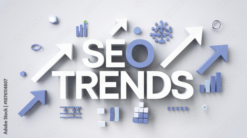 SEO trends with arrows and graphs in modern design SEO trends with arrows and graphs in modern design