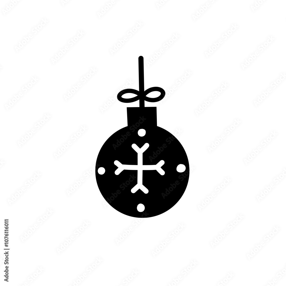 christmas ball silhouette icon christmas ball silhouette icon