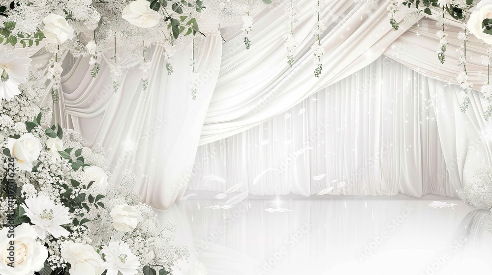 The Allure of Velvet and Silk in a Luxurious Wedding Background The Allure of Velvet and Silk in a Luxurious Wedding Background
