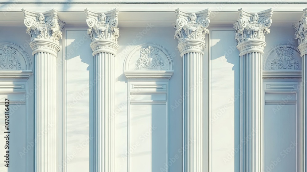 Elegant Architectural Columns in Soft Light Elegant Architectural Columns in Soft Light