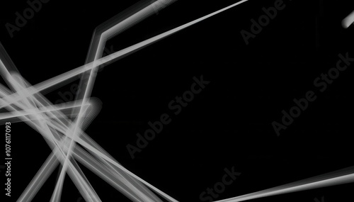 Interconnected Lines in Motion: A Striking Monochrome Abstract Design photo