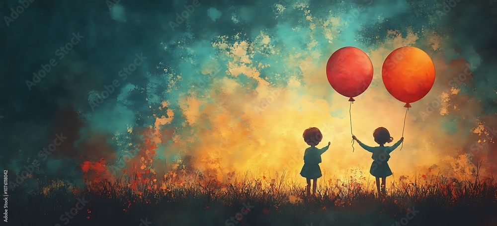 Fototapeta premium Child Holding a Balloon
