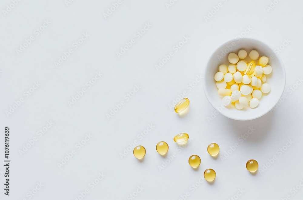 Photo of Medicines on the white background Photo of Medicines on the white background