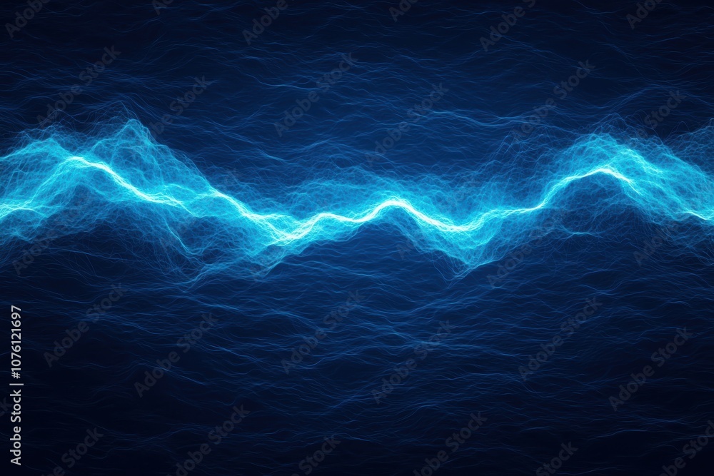 Abstract Visualization of Glowing Global Shipping Lanes Represented in Waves of Dynamic Blue Light Against a Deep Dark Background