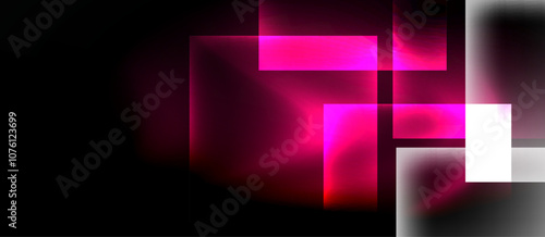 Dark neon colors with glass square shapes