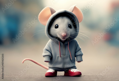 a mouse hoodie sport fashion tennis mousy animal little background athletic shoes cute beautiful new year foot hamster hood