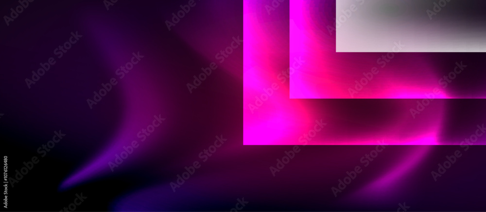 Glass squares with neon shiny light abstract background Glass squares with neon shiny light abstract background