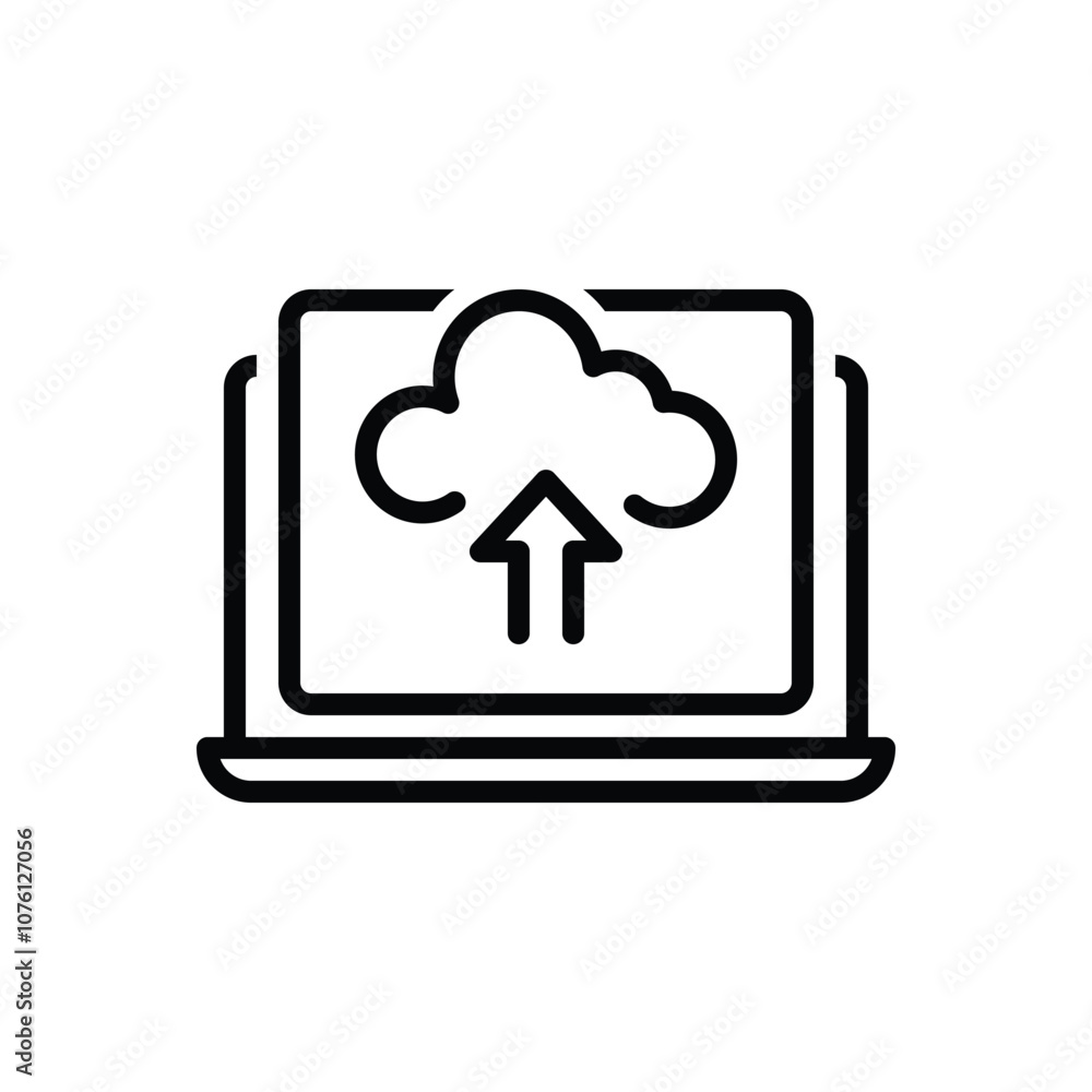 Black line icon for upload Black line icon for upload
