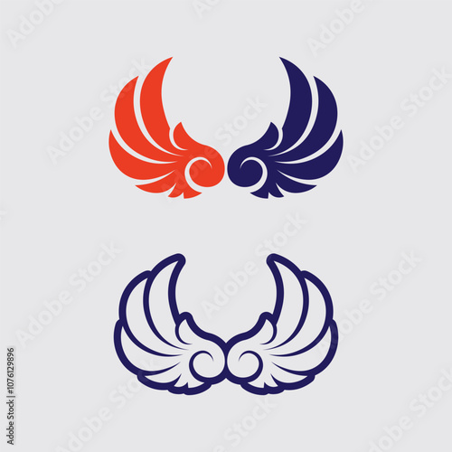 Wings logo vector icon symbol illustration design template