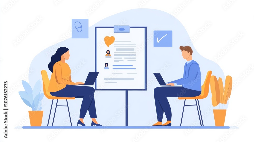 Employer or HR leader is interviewing participants, applying for a company employee, and having read the proficiency test resume to recruit qualified employees, Selection of job applicants. Employer or HR leader is interviewing participants, applying for a company employee, and having read the proficiency test resume to recruit qualified employees, Selection of job applicants.