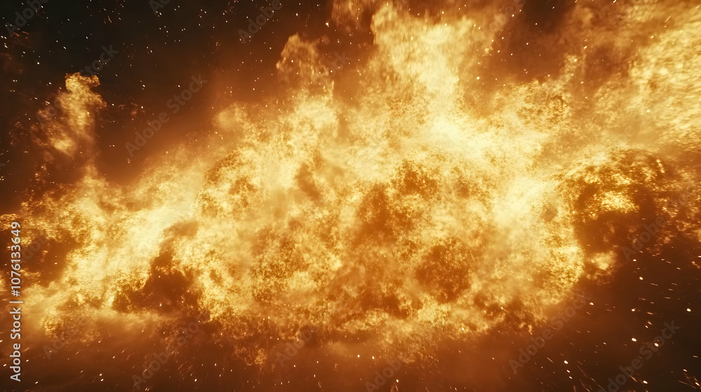 Naklejka premium Abstract Background of Golden Flames and Sparks