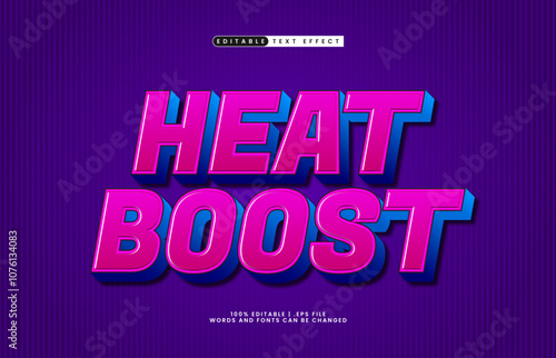 heat boost editable text effect with a happy and kids text style