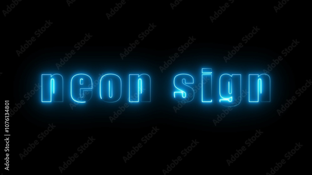 Neon warning text sign illustration. Neon warning text sign illustration.