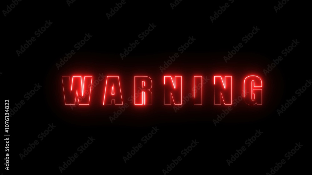Neon warning text sign illustration. Neon warning text sign illustration.