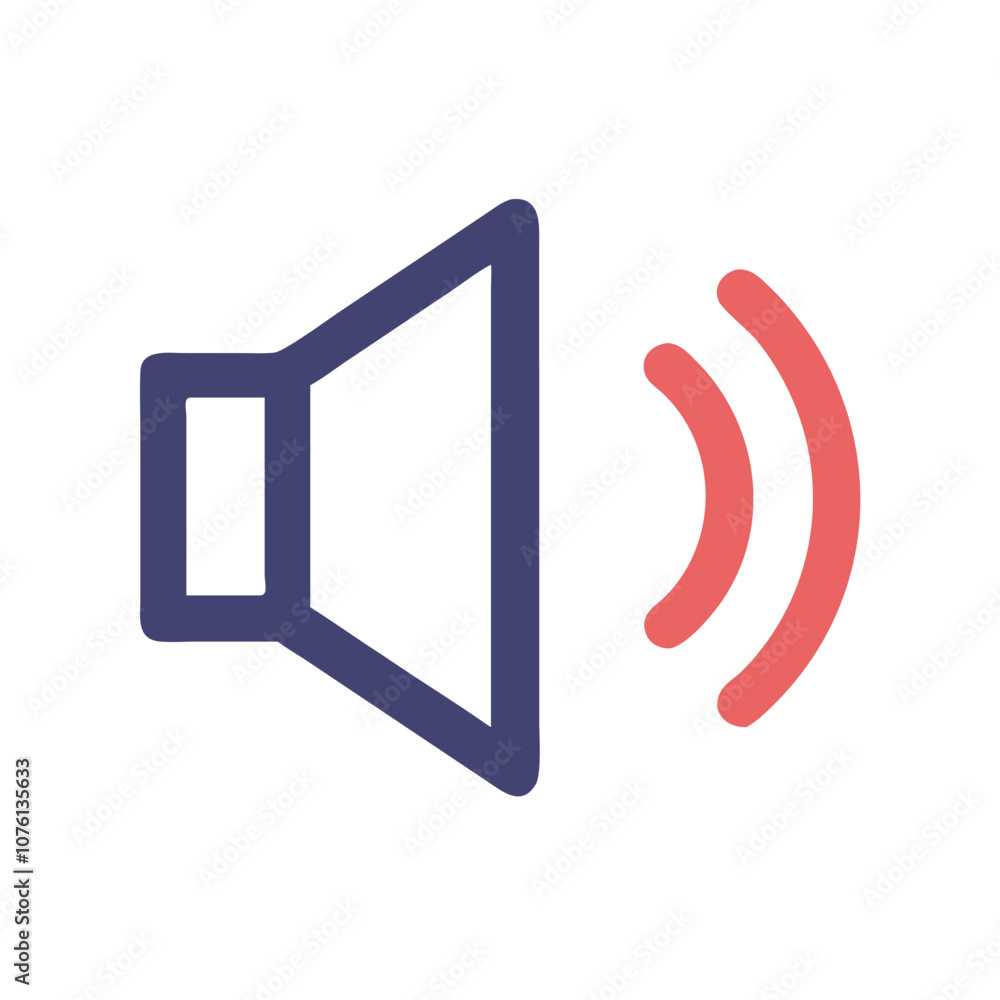 Speaker icon with sound waves, Vector illustration of a speaker icon emitting sound waves, representing audio, volume, and media playback in a simple dark design.
Speaker icon with sound waves, Vector illustration of a speaker icon emitting sound waves, representing audio, volume, and media playback in a simple dark design.