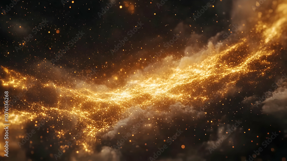 Naklejka premium Golden Sparkles Abstract Background