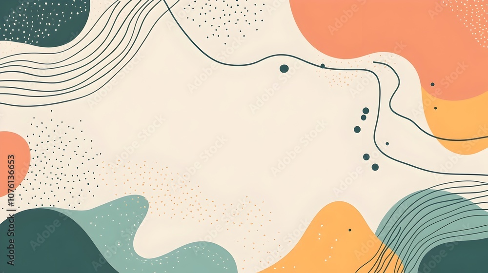 Flowing Geometric Abstract Shapes in Pastel Color Palette Flowing Geometric Abstract Shapes in Pastel Color Palette