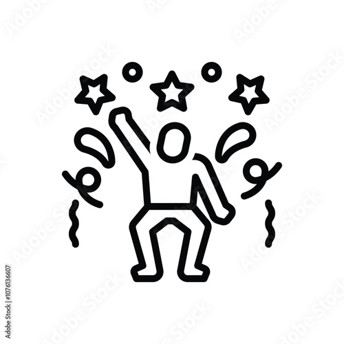 Black line icon for fun