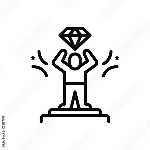 Black line icon for motivation