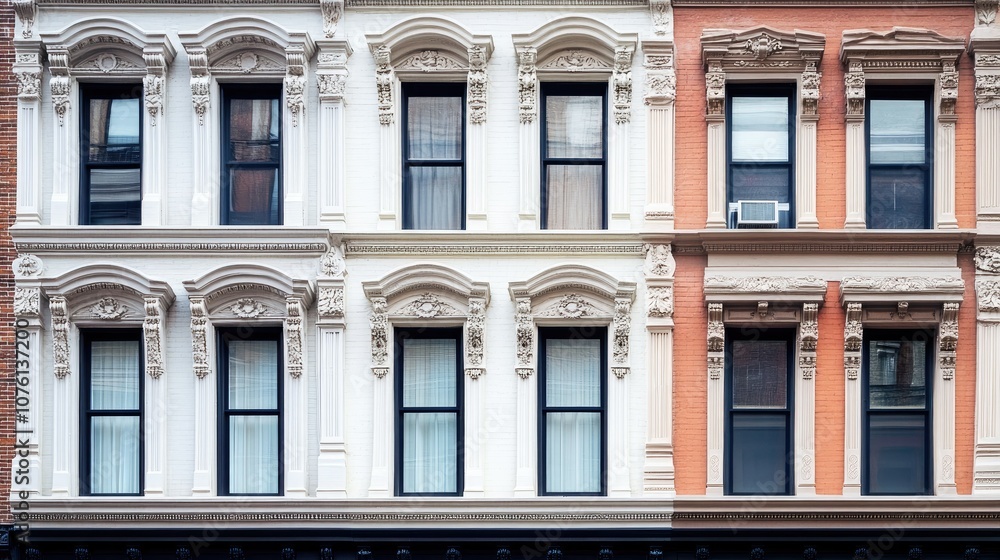 Fototapeta premium Classic Architectural Facade with Ornate Details