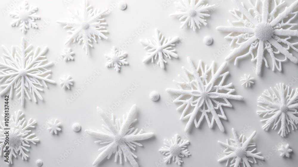 white snowflakes background
