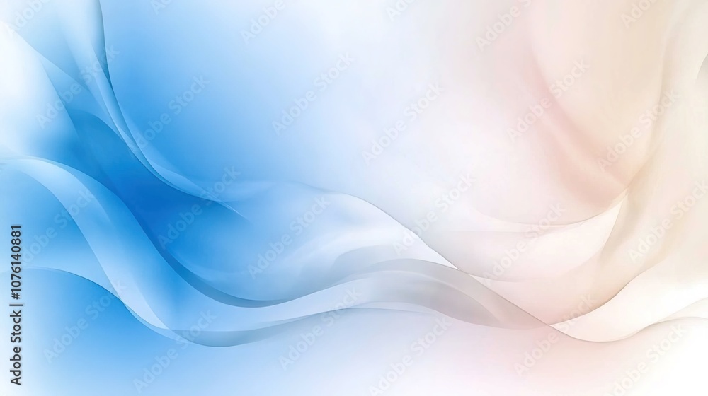 Soft and Elegant Abstract Background with Flowing Waves of Blue and Cream Colors, Perfect for Modern Design or Creative Projects Soft and Elegant Abstract Background with Flowing Waves of Blue and Cream Colors, Perfect for Modern Design or Creative Projects