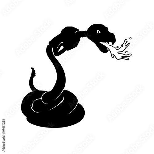 Vector Silhouette of a Snake Gas Pump Hybrid Illustration