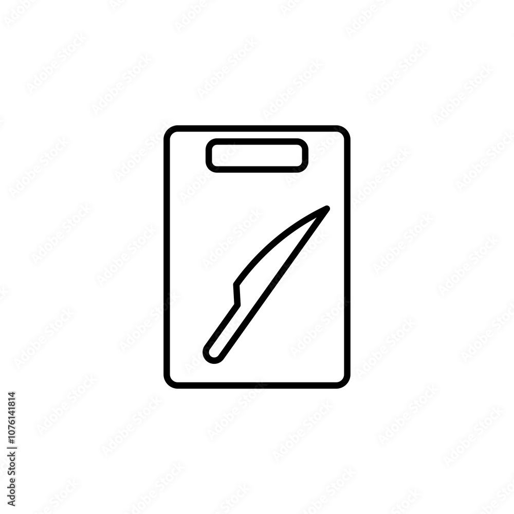 Cutting Board with Knife Icon Cutting Board with Knife Icon