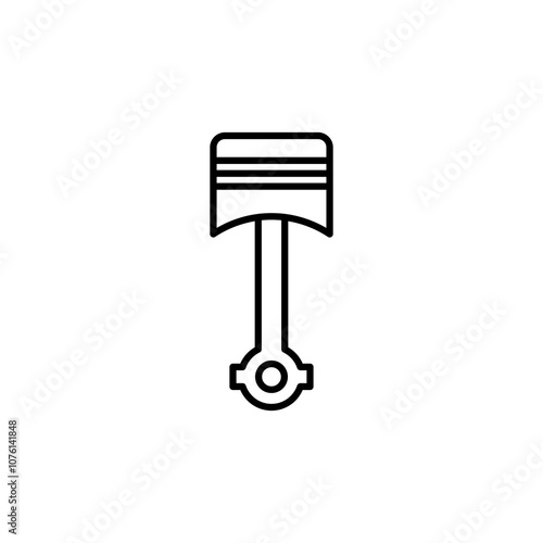 Car Piston thin line vector icon.