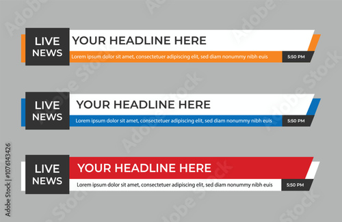 Colorful lower third design for news channel