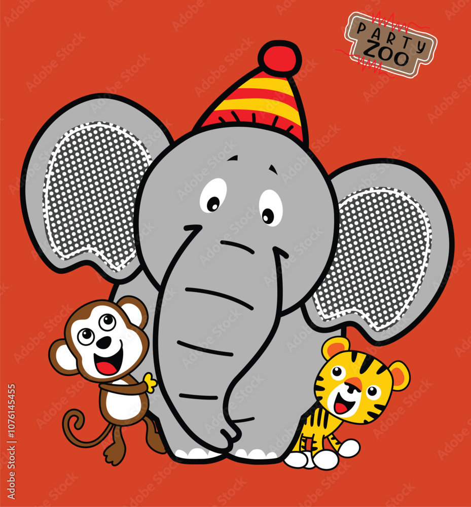 Obraz premium cartoon elephant, vector illustration design graphic.