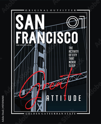Photography san franscisco, vector design graphic illustration.