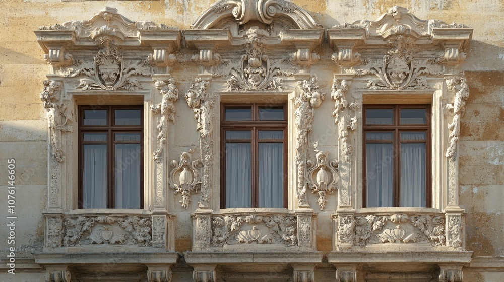 Obraz premium Ornate Architectural Facade with Intricate Details