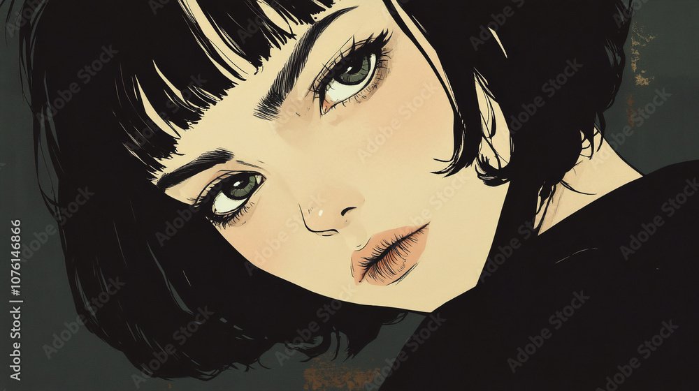 Illustration of a close-up of a woman's face with the strength to survive in life. Illustration of a close-up of a woman's face with the strength to survive in life.