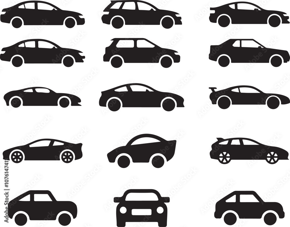 Car icon set vector on white background Car icon set vector on white background