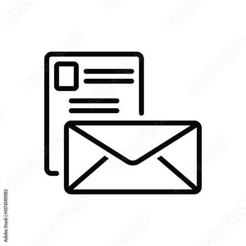 Black line icon for envelope