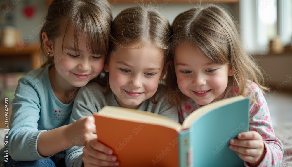 Siblings sharing favorite books while bonding together on Children’s Day promoting love for reading and learning. Siblings sharing favorite books while bonding together on Children’s Day promoting love for reading and learning.