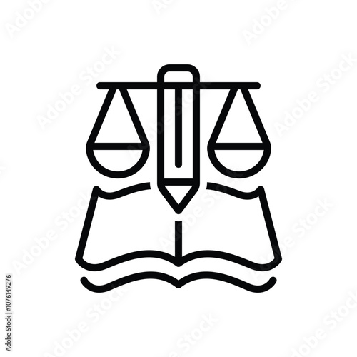 Black line icon for justice