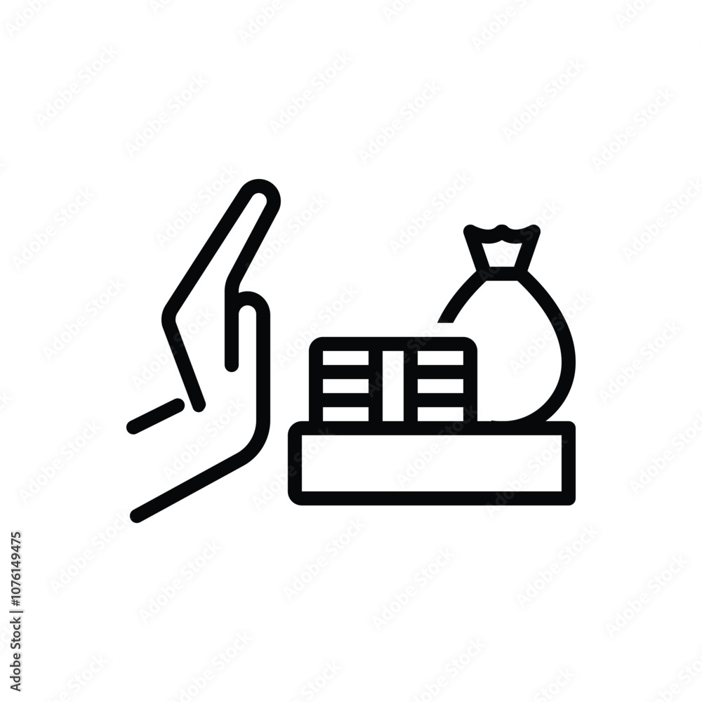 Black line icon for refuse Black line icon for refuse