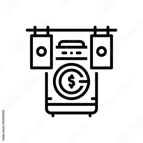 Black line icon for money laundering