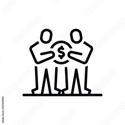 Black line icon for bribe