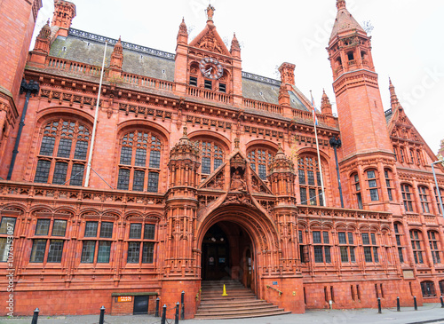 Exterior of Birmingham, UK Magistrates court, a Victorian landmark in the city photo